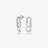Dual D.D Silver Earring