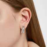 Dual D.D Silver Earring