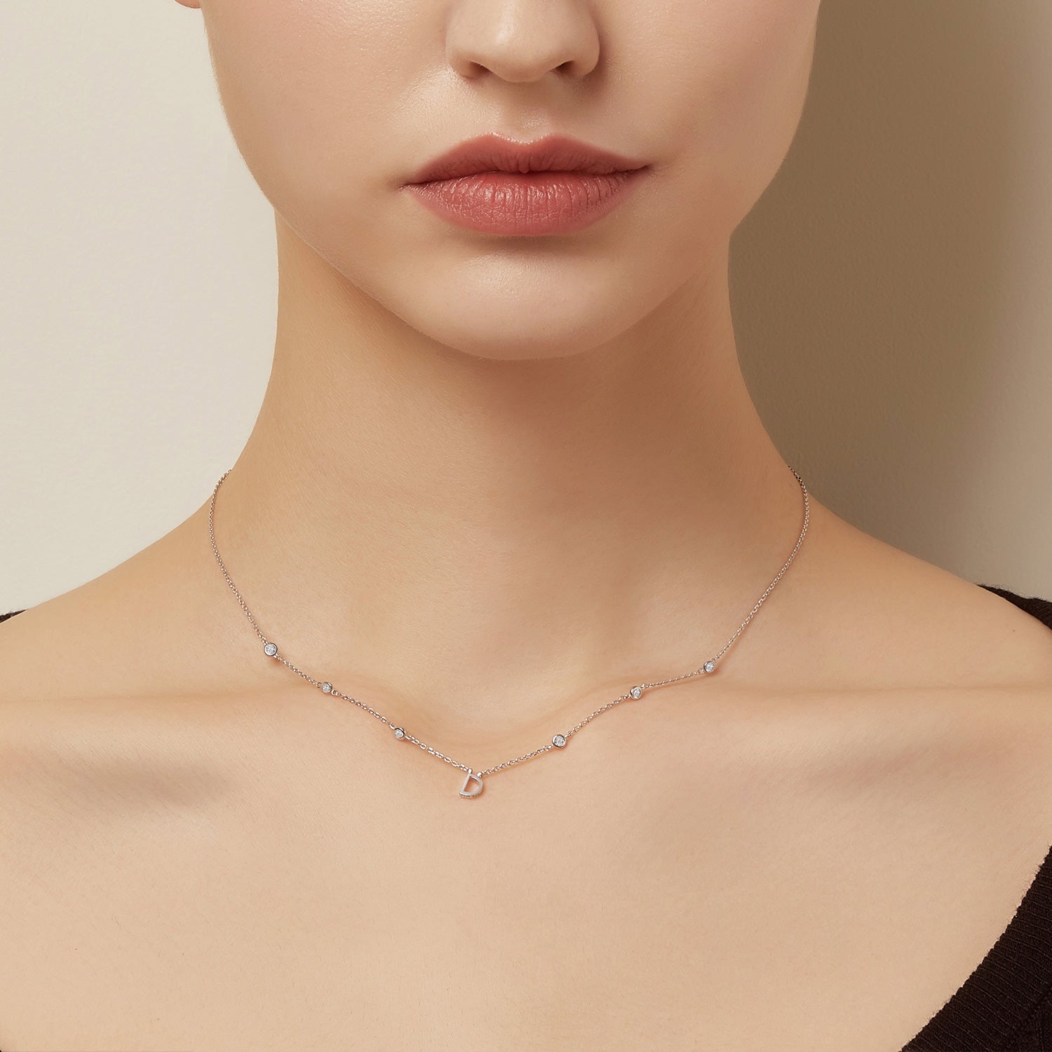 Miss. Doux Silver Necklace JDRNT3F84ZC