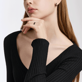 Sensuelle Raw Silver Earring