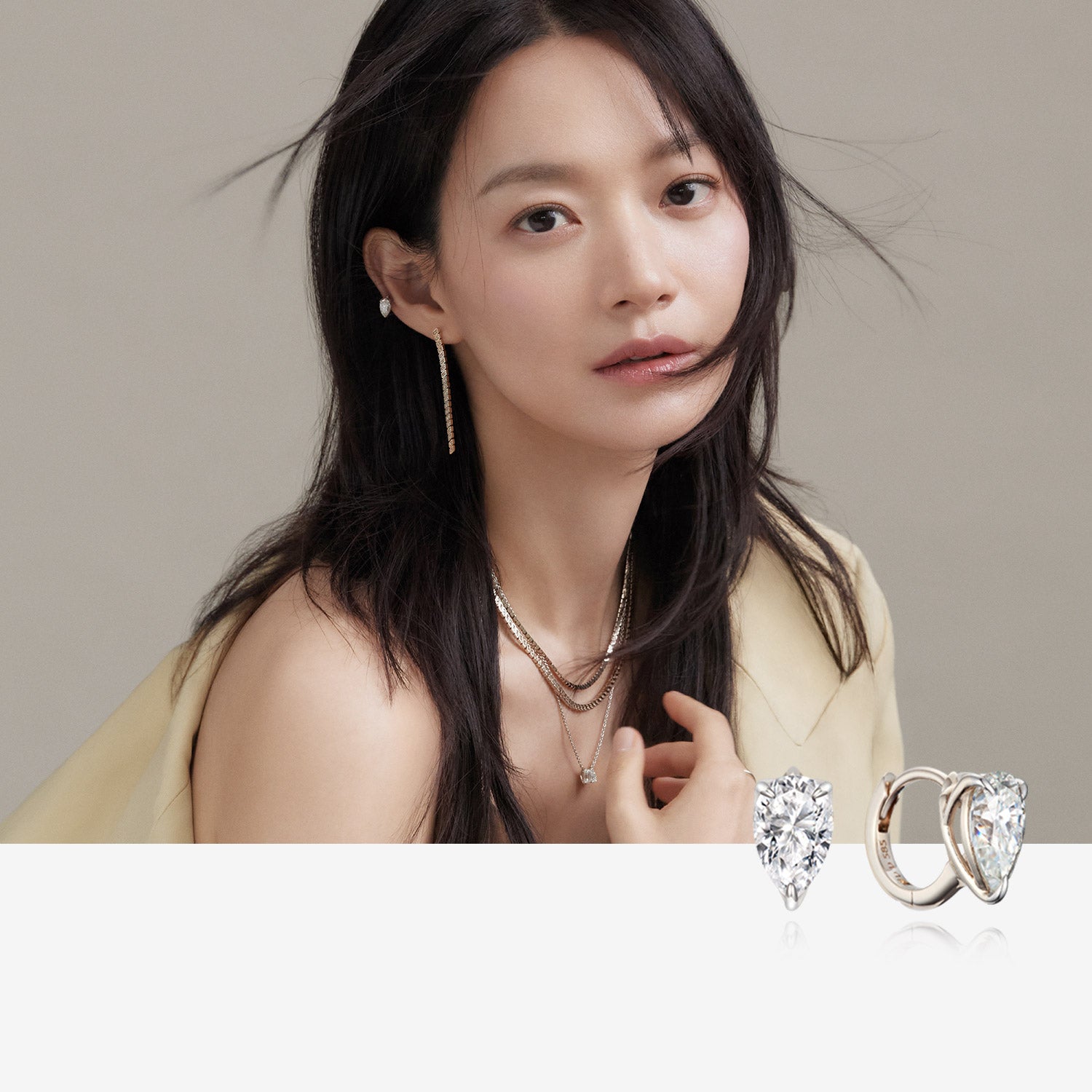 [Worn by Shin Min-ah] Sensuelle Gold Earring JDSEN3F45SC