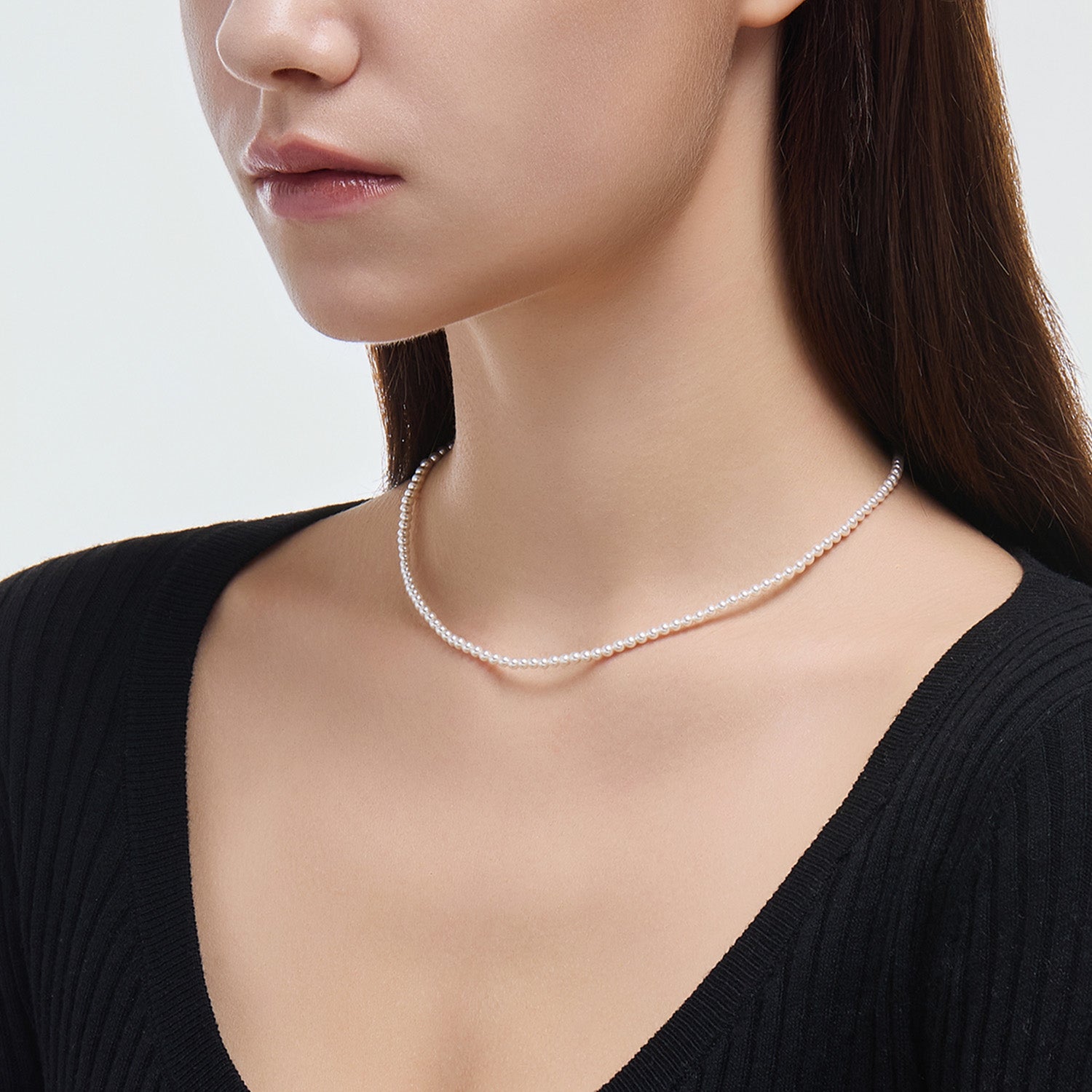 Signature. D Gold Pearl Necklace (3mm) - DIDIER DUBOT