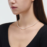 Signature. D Gold Pearl Necklace (3mm) - DIDIER DUBOT