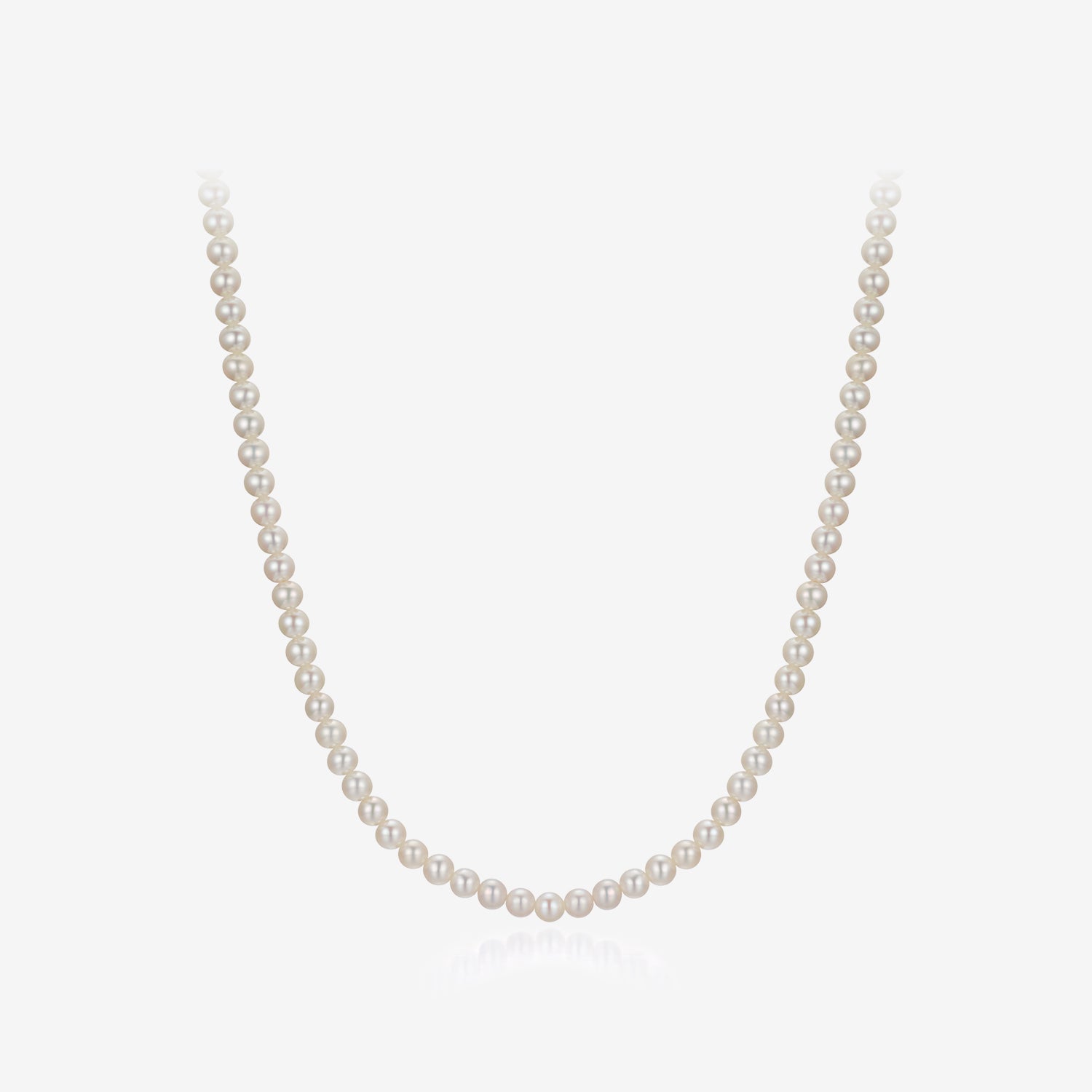 Signature. D Gold Pearl Necklace (4mm) - DIDIER DUBOT