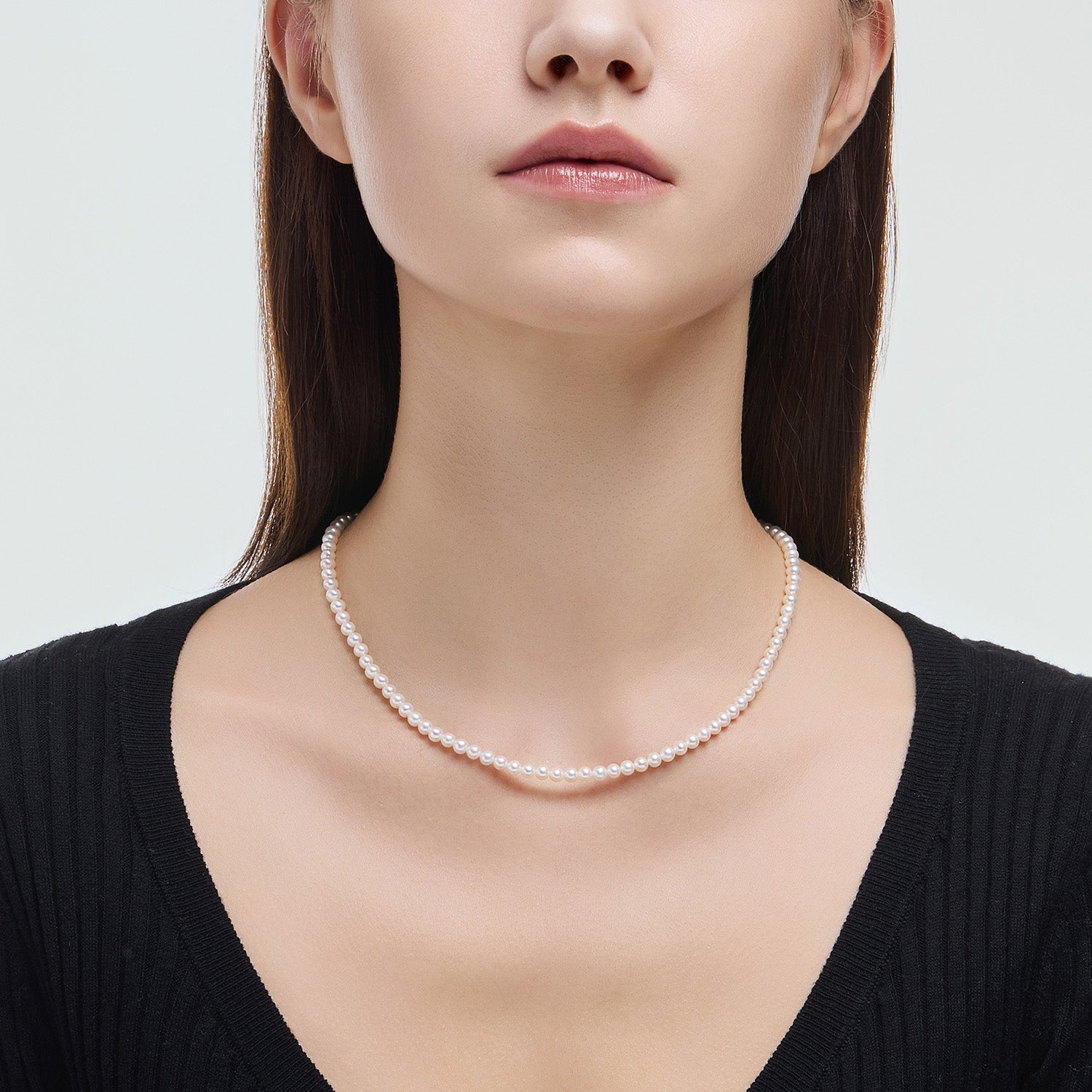 Signature. D Gold Pearl Necklace (4mm) - DIDIER DUBOT