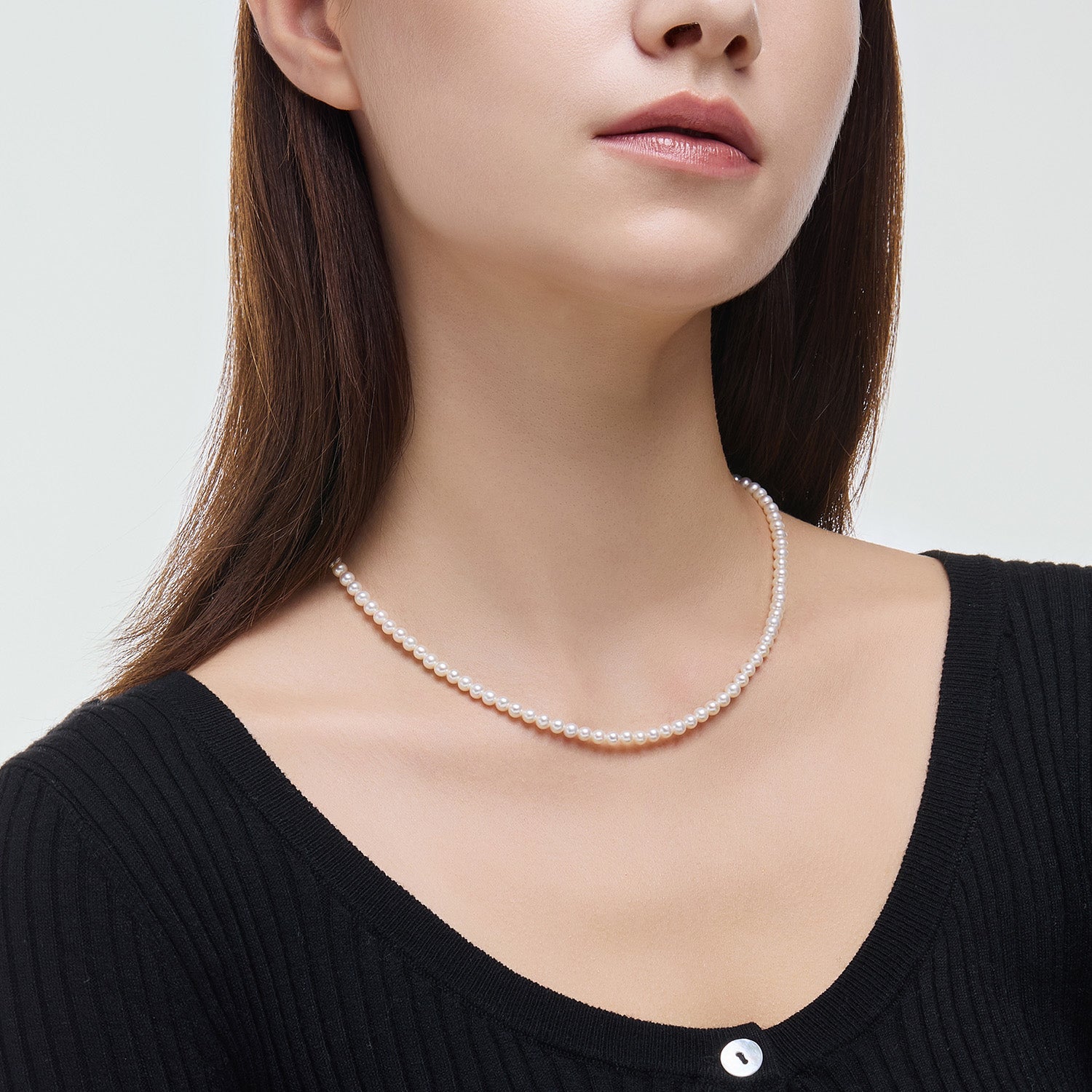 Signature. D Gold Pearl Necklace (4mm) - DIDIER DUBOT