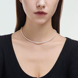 Signature. D Gold Pearl Necklace (4mm) - DIDIER DUBOT