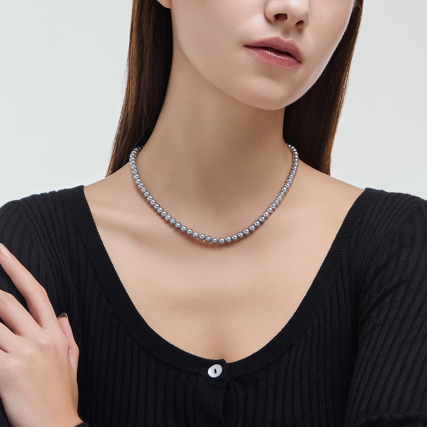 Signature. D Gold Pearl Necklace (5mm) - DIDIER DUBOT