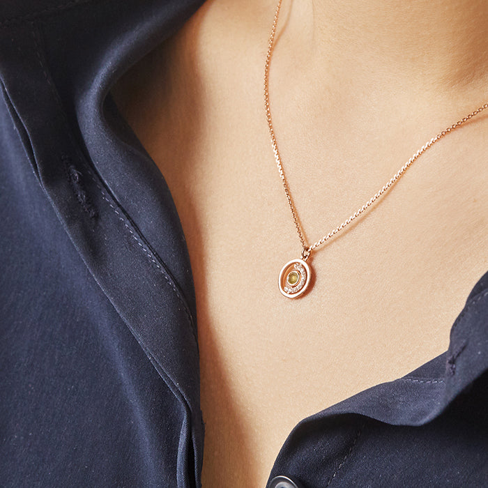 [August Birthstone] Petite D.D Gold Necklace - DIDIER DUBOT