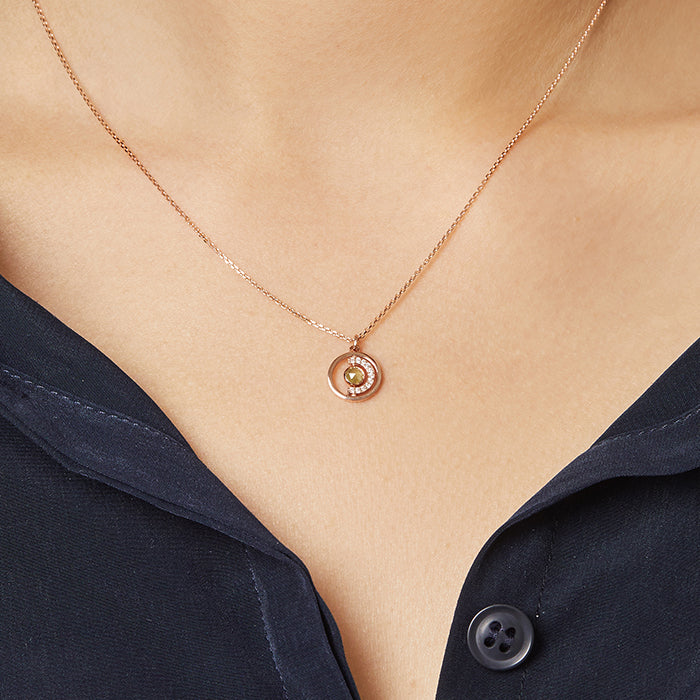 [August Birthstone] Petite D.D Gold Necklace - DIDIER DUBOT