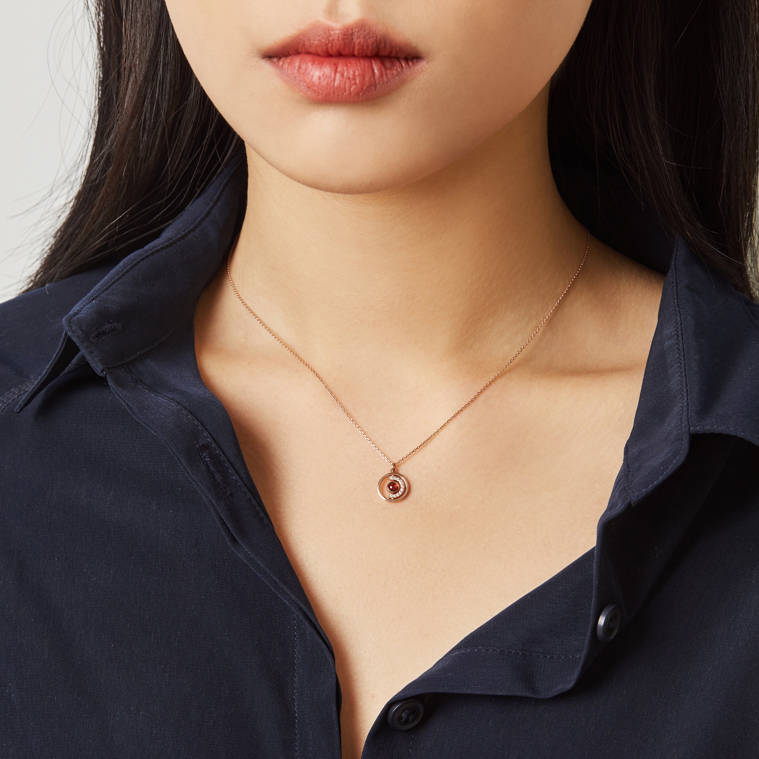 [January Birthstone] Petite D.D Gold Necklace - DIDIER DUBOT