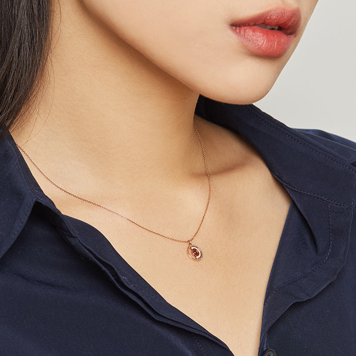 ネックレス・ペンダント DIDIER DUBOT [July Birthstone Ruby] Debondidi Necklace JDRNR July Birthstone] Petite D.D Gold Necklace – DIDIER DUBOT